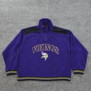 Vintage Minnesota Vikings Jacket Mens XL Purple NFL Football Fleece Mirage 90s